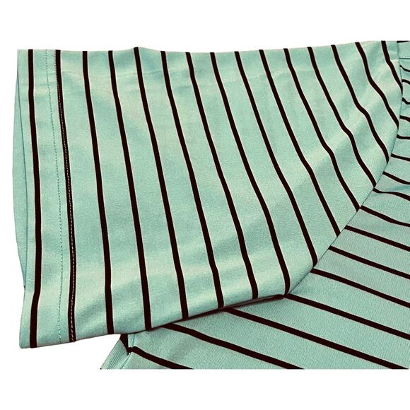 ROUNDTREE & YORKE SHORT SLEEVES POLO, MENS, XXL, TEAL BLUE & BLACK STRIPES - Picture 6 of 10